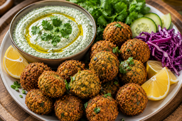 Falafel Bites with Herb Dip